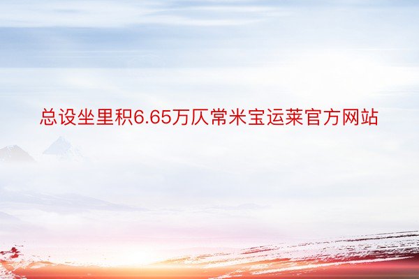 总设坐里积6.65万仄常米宝运莱官方网站